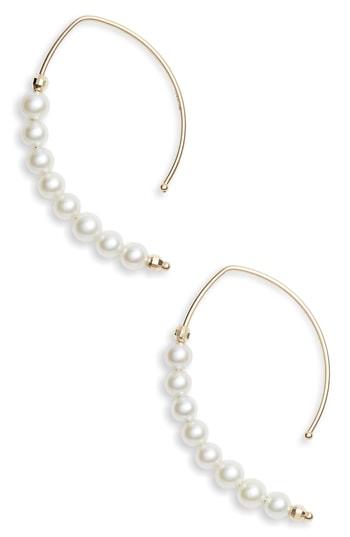 Women's Mizuki Pearl Marquis Hoop Earrings
