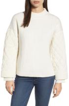 Women's Kenneth Cole New York Quilted Sleeve Sweater - Ivory