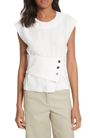 Women's Tibi Sleeveless Corset Crop Top - White