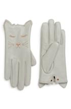 Women's Ted Baker London Cat Leather Touchscreen Gloves - Grey