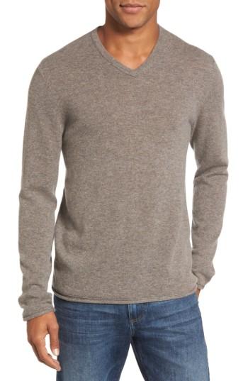 Men's James Perse Classic Cashmere V-neck Sweater (s) - Beige