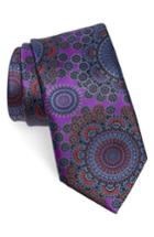 Men's Ermenegildo Zegna Quindici + Quindici Medallion Silk Tie, Size - Purple