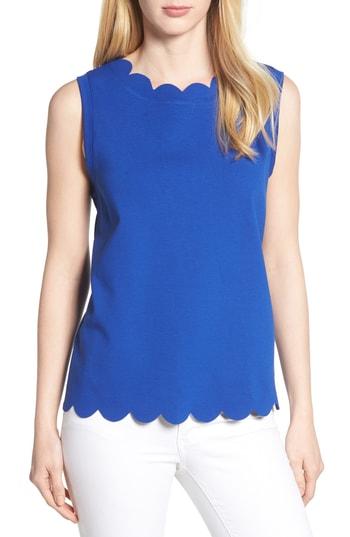 Women's Everleigh Scallop Edge Sleeveless Top - Blue