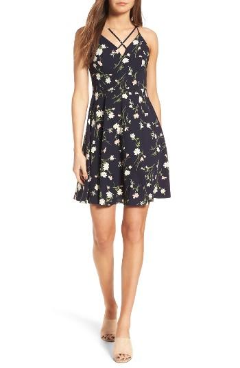 Women's Soprano Strappy Fit & Flare Dress - Blue