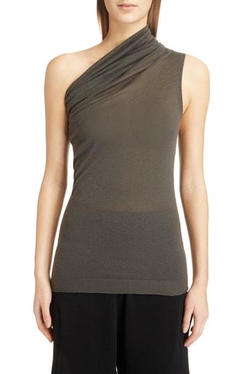 Women's Rick Owens One-shoulder Cashmere Blend Top - Grey