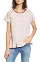 Women's Ten Sixty Sherman Stripe Ruffle Hem Tee - Red