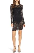 Women's Leith Lace Overlay Body-con Dress, Size - Black