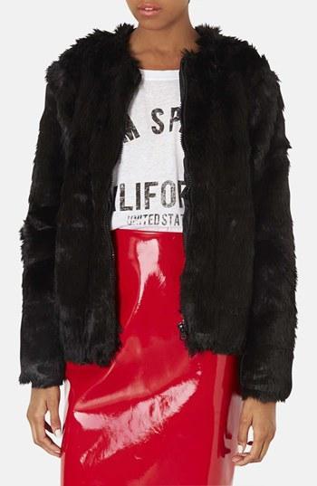 Topshop Faux Fur Bomber Jacket