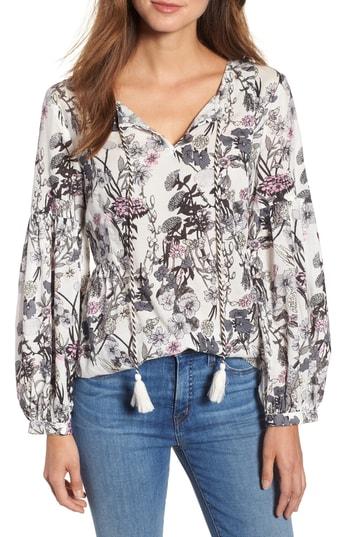 Women's Caslon Woven Print Top - Ivory