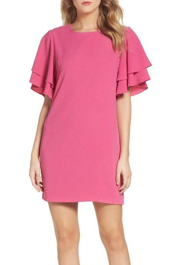 Women's Charles Henry Ruffle Sleeve Shift Dress
