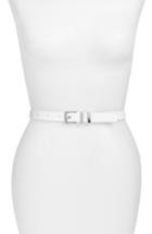 Women's Halogen Saffiano Leather Belt - White