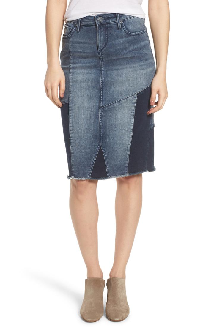 Women's Slink Jeans Patchwork Denim Skirt