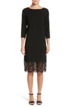 Women's Lafayette 148 New York Mya Lace Hem Dress, Size - Black
