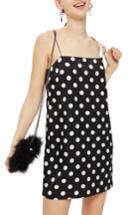 Women's Topshop Square Neck Jacquard Mini Slipdress Us (fits Like 0) - Black