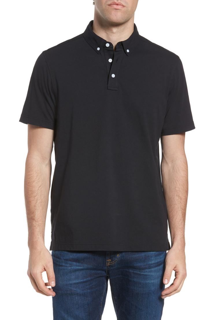 Men's Nordstrom Men's Shop Polo, Size - Black