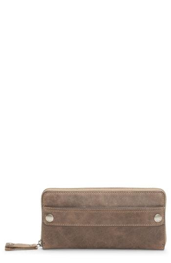 Women's Frye Melissa 2 Leather Zip Wallet - Grey