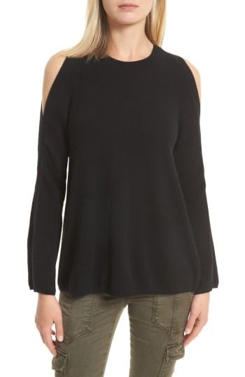 Women's Joie Amalyn Cold Shoulder Wool & Cashmere Sweater - Black