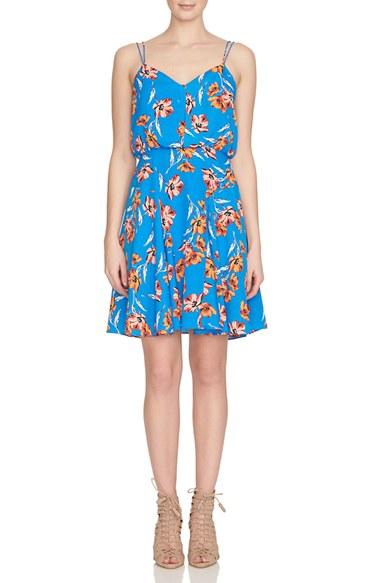 Women's Cece Floral Fit & Flare Dress - Blue