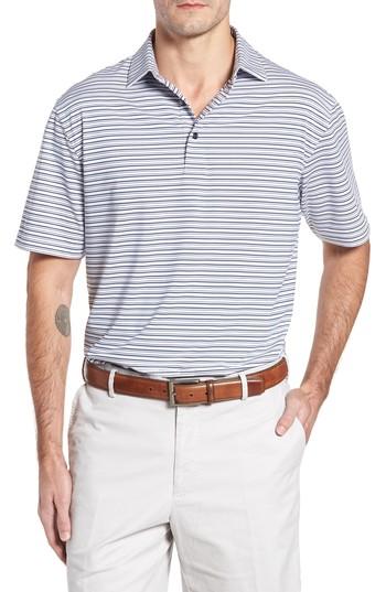 Men's Peter Millar Barron Sean Stripe Jersey Polo - White