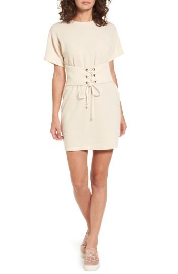 Women's Lush Corset T-shirt Dress - Ivory