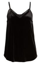 Women's 1.state Chiffon Detail Velvet Camisole - Black