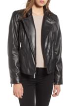 Women's Michael Michael Kors Asymmetrical Zip Leather Moto Jacket