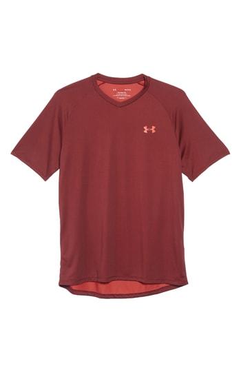 Men's Under Armour Loose Fit Tech Tee - Burgundy