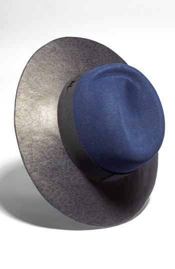 Maison Michel 'virginie' Leather Brim Trilby Hat
