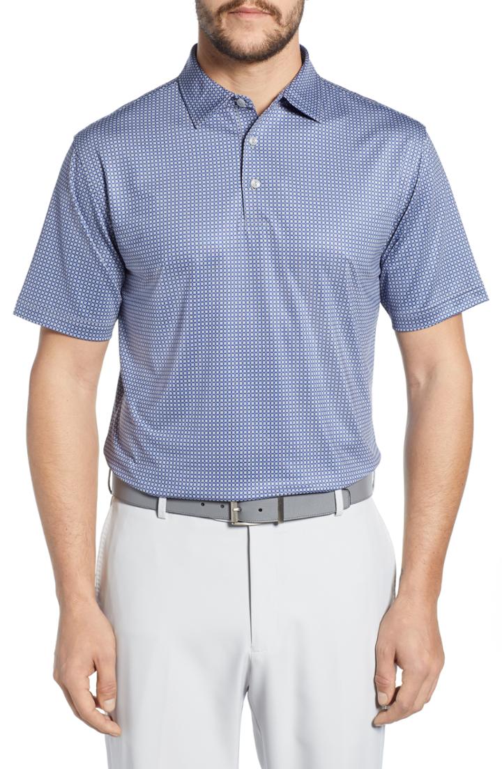 Men's Peter Millar Roch Classic Fit Pattern Polo - Blue