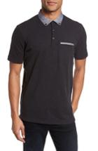 Men's Good Man Brand Slub Jersey Cotton Polo Shirt - Black