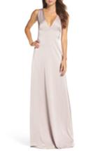 Women's Monique Lhuillier Bridesmaids Dasha Tie Back Sateen Gown - Pink