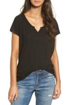 Women's Madewell Choral Split Neck Tee, Size - Black