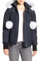Women's Moose Knuckles Genuine Fox Fur Trim Hooded Down Jacket