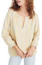 Women's Madewell Stripe Tie Back Peasant Top - Yellow