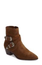 Women's Frye Ellen Buckle Strap Bootie M - Brown