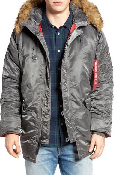 Men's Alpha Industries Slim Fit N-3b Parka - Grey