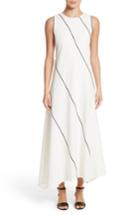 Women's Lafayette 148 New York Madelia Velvet & Satin Midi Dress - White