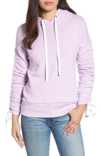 Women's Gibson Tie Sleeve Hoodie - Purple