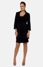 Women's Eva Alexander London Wrap Tie Virgin Wool Blend A-line Maternity Jacket - Blue