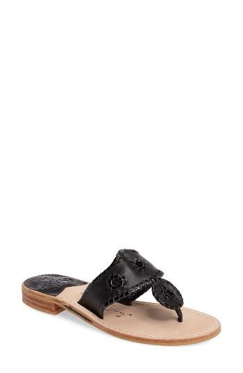 Women's Jack Rogers Whipstitched Flip Flop .5 M - Black