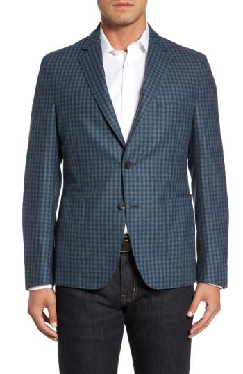 Men's Flynt Check Wool Sport Coat R - Blue