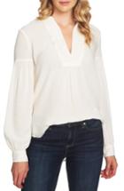 Women's Cece Triangle Jacquard Split Neck Top - Ivory