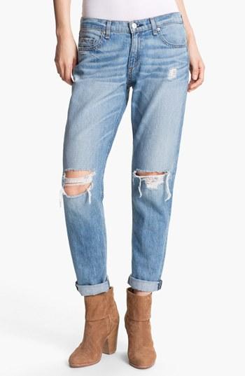 Rag & Bone/jean Boyfriend Jeans Womens Moss W/ Holes