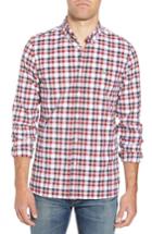 Men's Lacoste Slim Fit Check Oxford Sport Shirt - Red