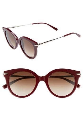 Women's Max Mara Needle Vi 50mm Gradient Round Sunglasses - Burgundy Gold