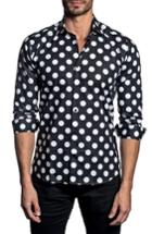 Men's Jared Lang Trim Fit Polka Dot Sport Shirt - Black