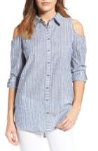 Women's Pleione Cold Shoulder Stripe Jacquard Shirt