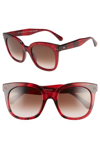 Women's Kate Spade New York Atalias 52mm Square Sunglasses - Burgundy