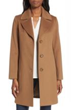 Petite Women's Fleurette Notch Collar Wool Walking Coat P - Beige