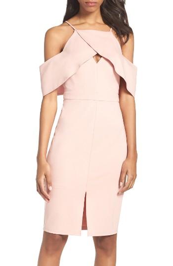 Women's Adelyn Rae Cold Shoulder Sheath Dress - Pink